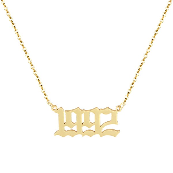 Aimber Birth Year Necklace 18K Gold Plated Birth Year Number