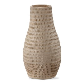 TAG Paper Mache Cream Decorative Indoor Vase, 6.0L x 6.0W x 10.5H inches Brown