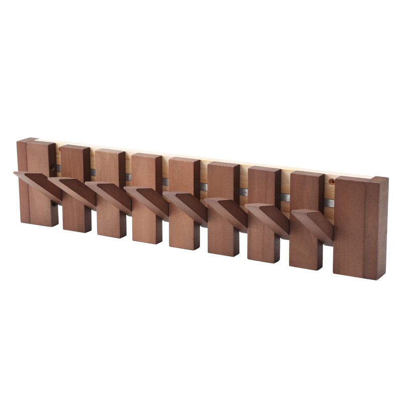 Petyoung Multi Hook Coat Rack Space Saving Wall Mounted Wooden