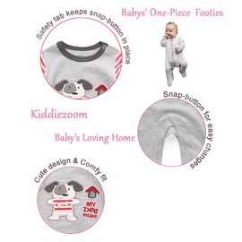 Kiddiezoom Baby Boys Girls Sleepsuit 3 Pack - Design9