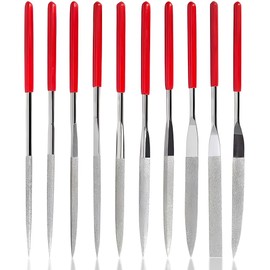 Kigauru Diamond File Sharpener Set of 10 3 x 140 mm Metal Work Precision File Deburring Grinding Metal DIY Polishing File for Ironwork General Purpose File Polishing Tool