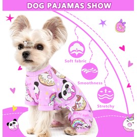 Dog Pajamas Summer Dog Clothes for Small Medium Dogs Boy Girl Doggy Pjs Cute Doggie Onesie Breathable Puppy Clothes Soft Stretchy Cat Pet Outfit (Purple, X-Large)