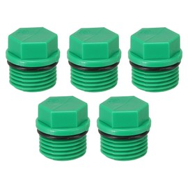 PATIKIL G1/2" Outer Hex Male Thread PPR Pipe Fitting End Cap Connector Plug 5Pcs Garden Irrigation Water Tubing Stopper for Preventing Leakage, Green