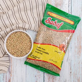 Sadaf Green Lentils Dry 24 oz - Dried lentils bulk - Green Lentil beans - Natural, Vegan, Kosher, Halal - Bulk Green Lentils