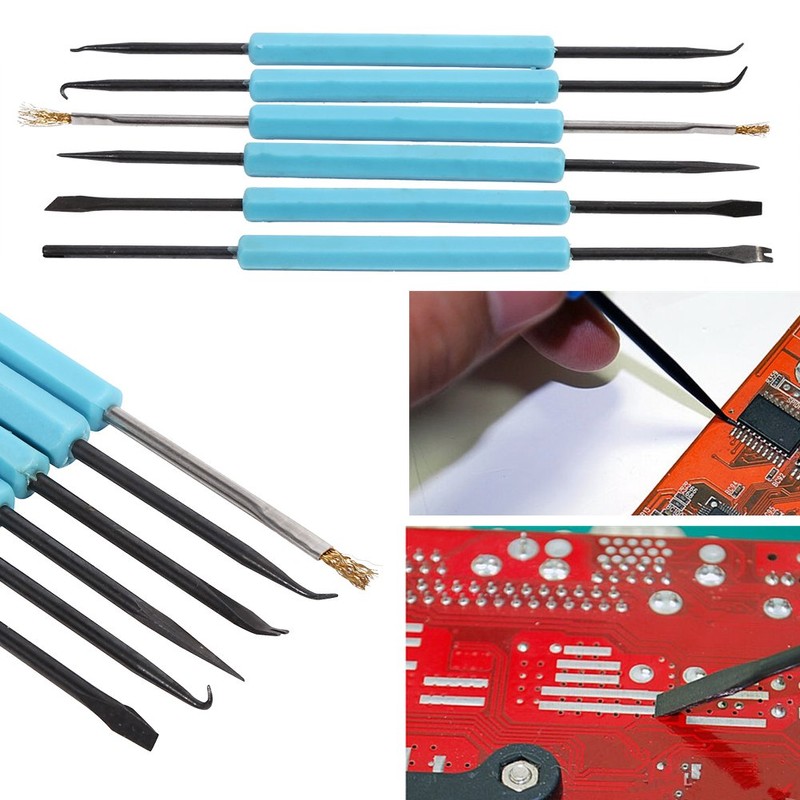 Zerodis 6 in 1 Blue Double-sided Solder Assist Disassembly Tool,