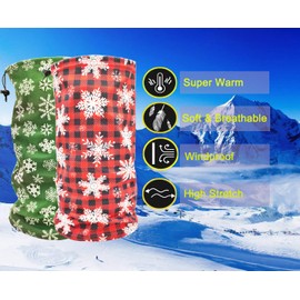 2 Pack Winter Neck Warmer Gaiter Ski Fleece Warm Windproof Face Scarf Cover Mask for Snowboard