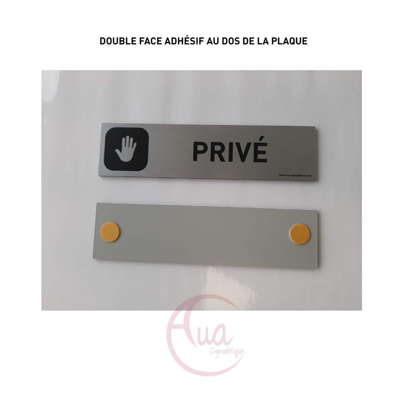 AUA SIGNALETIQUE - Plaque Aluminium brossé imprimé AluSign DARK -