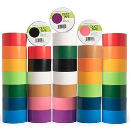 Simply Genius 36 Pack Heavy Duty Duct Tapes - 1.8 inches x 10 Yards, Colorful Duct Tapes for Craft Supplies, DIY, and Home Improvement (Assorted Colors)