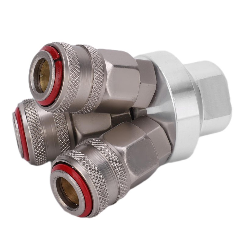 3 Way Connector Chrome Plated Pneumatic Component Carbon Steel G1/4in