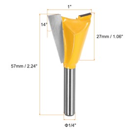 HARFINGTON Dovetail Router Bits 1" Diameter 1/4" Shank Tungsten Carbide 14 Degree Dovetail Joint Drill Bit for Box Drawer Cabinet Joints Fine Woodworking