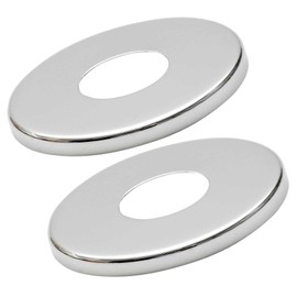 2 x 21mm G1/2 Chrome Tap Shower Pipe Cover High Collar Steel