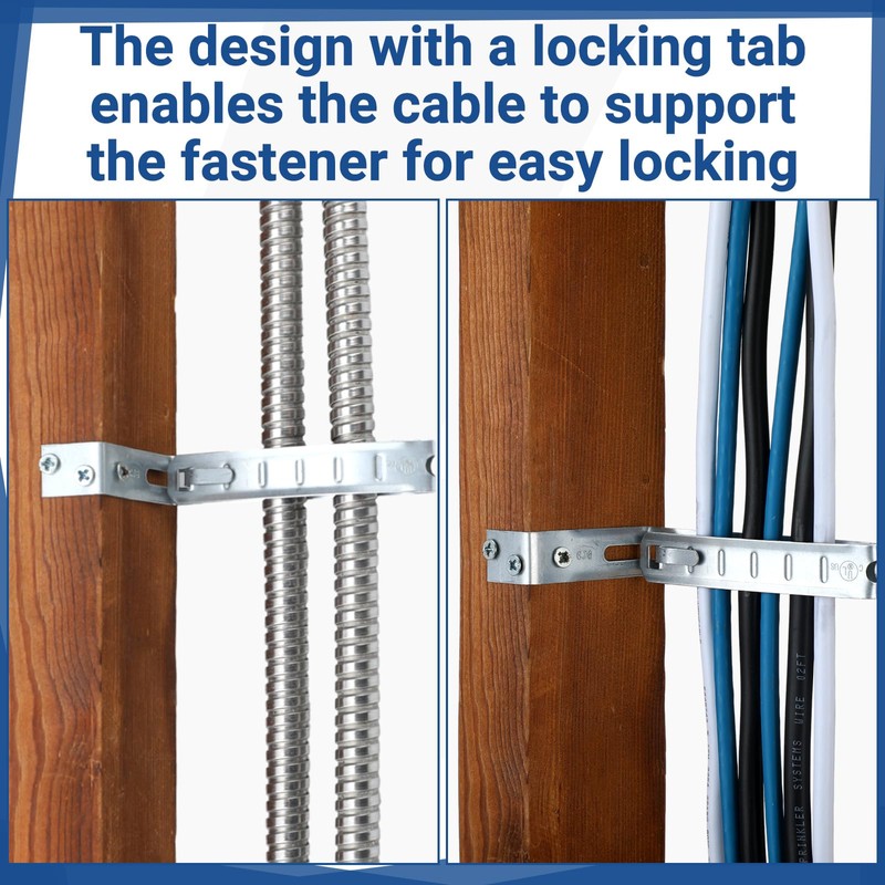 Landhoow 100 Pcs Stud Mounting Cable Support Metal Stud Support