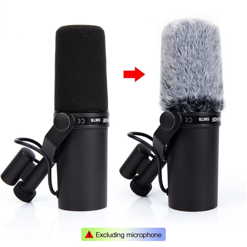 SUNMON Pop Filter for Shure SM7B, Furry Mic Cover Compatible