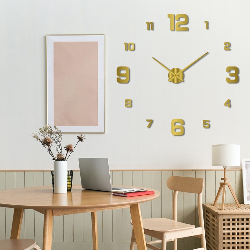 3D DIY Luminous Dial Drill-free Acrylic Frameless Silent Wall Clock