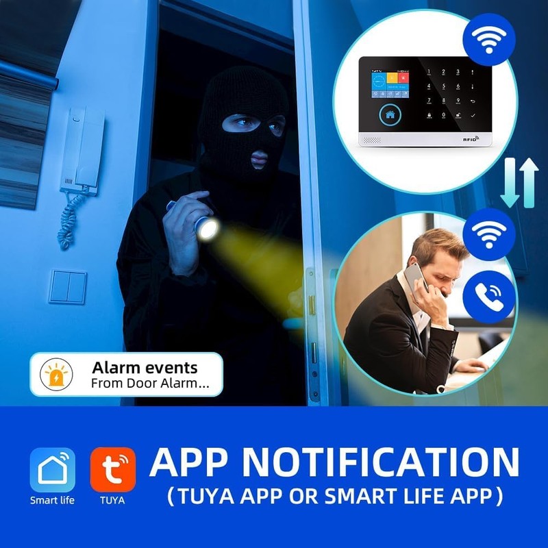 LWOHSI Alarm System with HD Security Camera,Wireless 4G/WiFi Home Alarm
