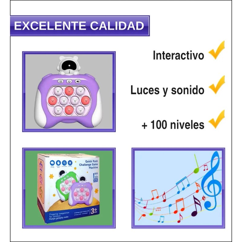 Pop It Electronico Regalo Niño Niña Juguete Didactico Kawaii Pop