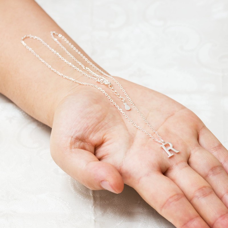 Philip Jones Sterling Silver Initial R Necklace