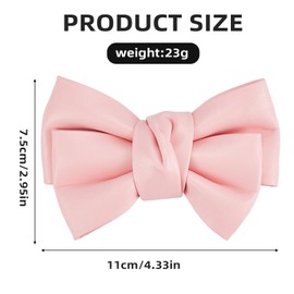 NICENEEDED 3 Stück Haarspange Mit Schleife Aus PU Leder Handgemachte Knoten Haarspangen Mit Süßem Entenschnabel Modische Rosa Weiße Kaffeefarbene Haaraccessoires Für Den Täglichen Gebrauch von Frauen