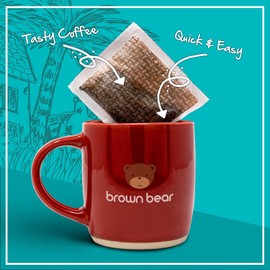 Colombian Coffee Bags - Pack of 50 - Medium Roast - Brown Bear Real Colombia - Strength 3 - Donation to Free The Bears - Individual Arabica Ground Coffee Bags Like Tea Bags