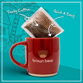 Colombian Coffee Bags - Pack of 50 - Medium Roast - Brown Bear Real Colombia - Strength 3 - Donation to Free The Bears - Individual Arabica Ground Coffee Bags Like Tea Bags