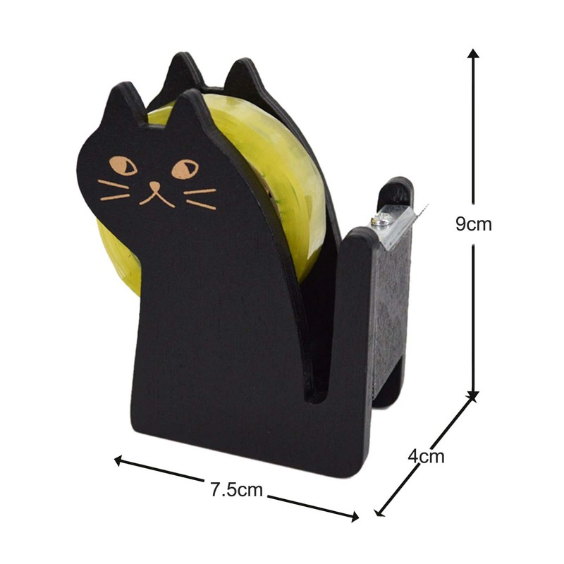 Xrten Vintage Cat Table Dispenser Holder Made of Wood, Tape