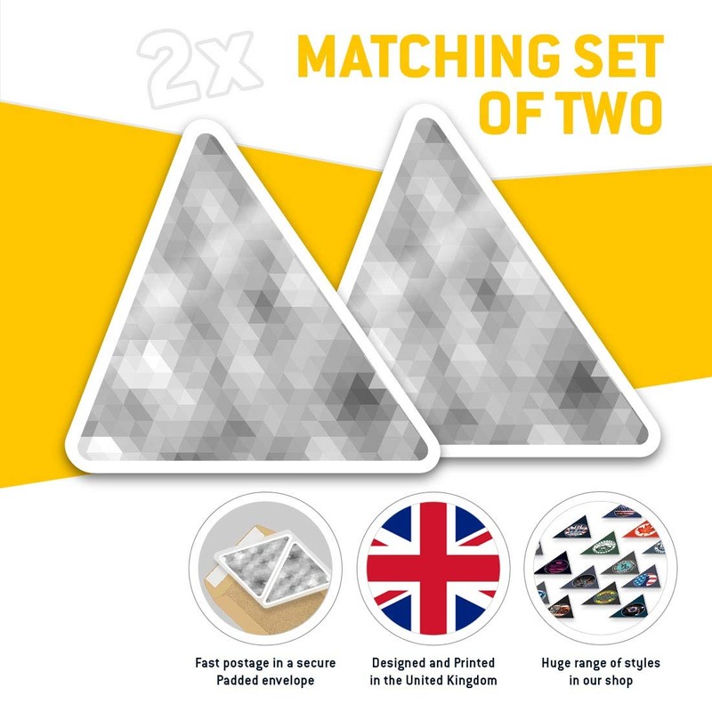 2 x Triangle Stickers 10cm - BW - Geometric Modern