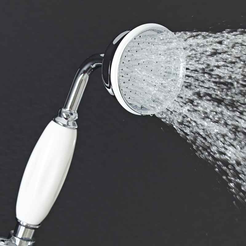 VeeBath Brass Shower Head, Traditional Telephone Style Handheld Showers- Chrome