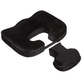 PCP Orthopedic Seat Cushion with Removable Coccyx Pad, Black