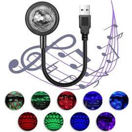 LEZED Starry Sky Car, LED Car Ceiling Starlight, 360° Rotating USB Night Light, Mini USB Disco Ball Light, Adjustable Car Roof Atmosphere Starry Sky Lamp Portable for Party Evening Club Bar Car