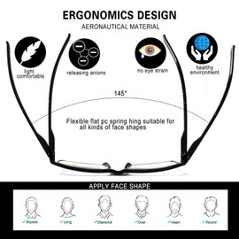 VIDEBLA 5-Pack Reading Glasses Blue Light Blocking Computer Readers Filter UV Ray Spring Hinge Reading for Women Men (5 Pack Mix C1, 0.75)