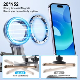 EEEKit Magnetic CD Slot Phone Mount, 20 Strong Magnets CD Player Car Phone Holder for Magsafe Cases and All Smartphones