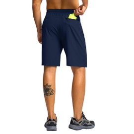 G Gradual Men's Hiking Shorts 7"/9" Lightweight Athletic Shorts for Men Quick Dry Stretch Casual Shorts with 3 Zipper Pockets(9inch,Navy,L)