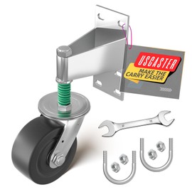 Uscaster Gate Wheel Caster 1650Ibs Capacity For Metal Tube Swing and Wooden Gates 8inch Heavy Duty Nylon Wheel 360 Degree Swivel Easy Install (8" BLACK 1650LB)