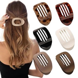 6 Piezas Pinzas Para El Cabello De Mujer, Pinzas Para Cabello Ovaladas Y Planas, Accesorios Para El Cabello Con Diseño Francés, Para Cabello Fino Y Gr