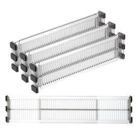 PATIKIL Erweiterbare Schubladenteiler, 27,4 cm bis 50,8 cm, 4 Stück, 7,9 cm hoch, verstellbare Schubladen-Organizer-Trennwände für Küchenutensilien, Besteck, Kleidung, Kommode, Organisation und