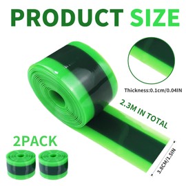 Bike Tyre Liner 2 Pieces, TPU Anti-Puncture Tyre Tape, Bike Inner Tube Protector for 12" to 29" Tyres, Durable Polyurethane Flat Protector for Mountain & Road Bikes - Green