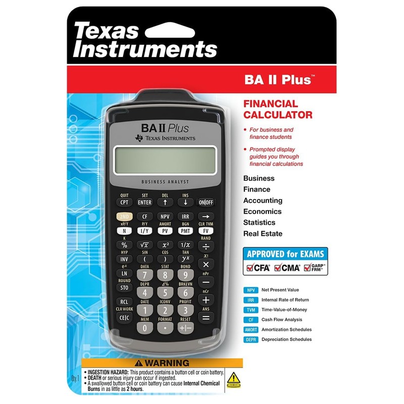 Texas Instruments BA II Plus Professional Advanced Financial Calculator