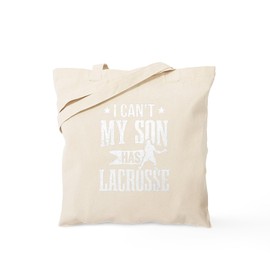 CafePress Lacrosse Player I Can'T My Son Reusable Natural Beige Canvas Shopping Bag