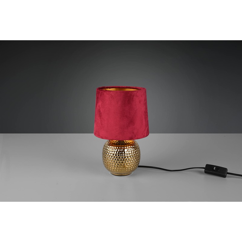 Reality Leuchten Sophia R50821010 Table Lamp Ceramic Gold-Coloured Velvet Shade