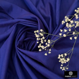 Fabric Mart Direct Royal Blue Silk Dupioni Fabric By The Yard, 1 Yard 41 inches width Slubbed Dupioni Silk Solid Color Blue Combination Fabric, Wholesale Combination Upholstery for Curtains