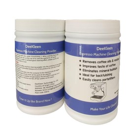 DeeKleen Espresso Coffee Machine Cleaning Powder,24OZ,680Grams,Ideal for Backflush,Removes Oils and Residue,Odorless,Improves Taste of Coffee (2 Pack)