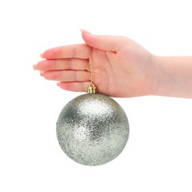 Christmas Concepts® Pack of 5-100mm (4") Large Baubles - Shiny, Matte & Glitter Design - Christmas Decorations (Mint Green)