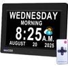 MASSII 8 Inch Large Dementia Clock 19 Alarms with Auto