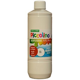 Piccolino Hobby Paint Glossy Acrylic Paint, White, 500 ml Bottle