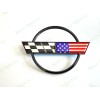 AUTO 1PC Black Rear Gas Lid Blue Cross US Flags
