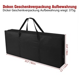 Dokon storage bag for wrapping paper, waterproof, heavy duty, tear-resistant, 600D Oxford fabric, Christmas wrapping paper, wrapping paper storage organiser, bag - black