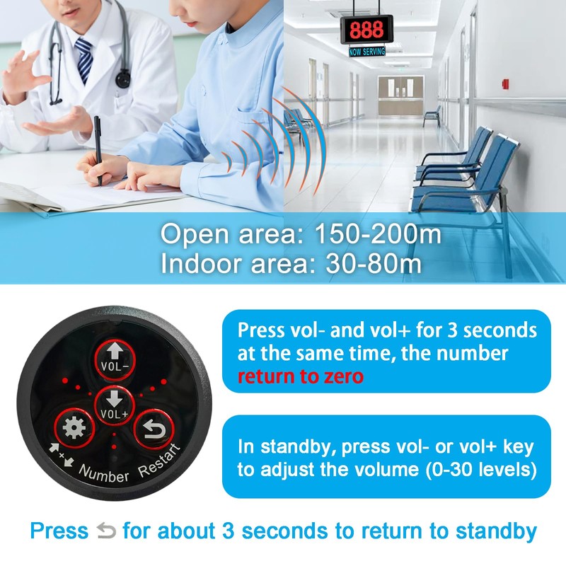 Queue Calling System Restaurant Pager Waiting Number Calling System Queue