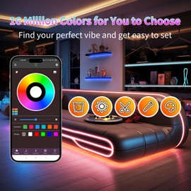 NBBUFF 400FT LED Lights for Bedroom, RGB LED Strip Lights Music Sync Color Changing Effects, DIY Cuttable Led Light Strip with Remote and App Control Led Lights for Room Decor Aesthetic and Parties