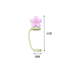 Leadigol Flower Straw Cover Cap,Silicone Straw Topper Reusable Drinking Dust Proof Straw Tip Covers Dust-Proof Protector Topper for 8-9mm Straw