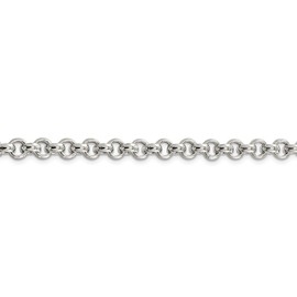Solid 925 Sterling Silver 6.5mm Rolo Chain Necklace 16" - with Secure Lobster Lock Clasp